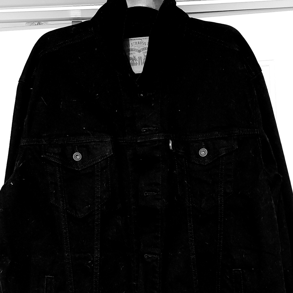 Levis mens black denim coat